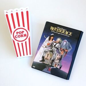 Beetlejuice DVD with 2 New Popcorn Containers